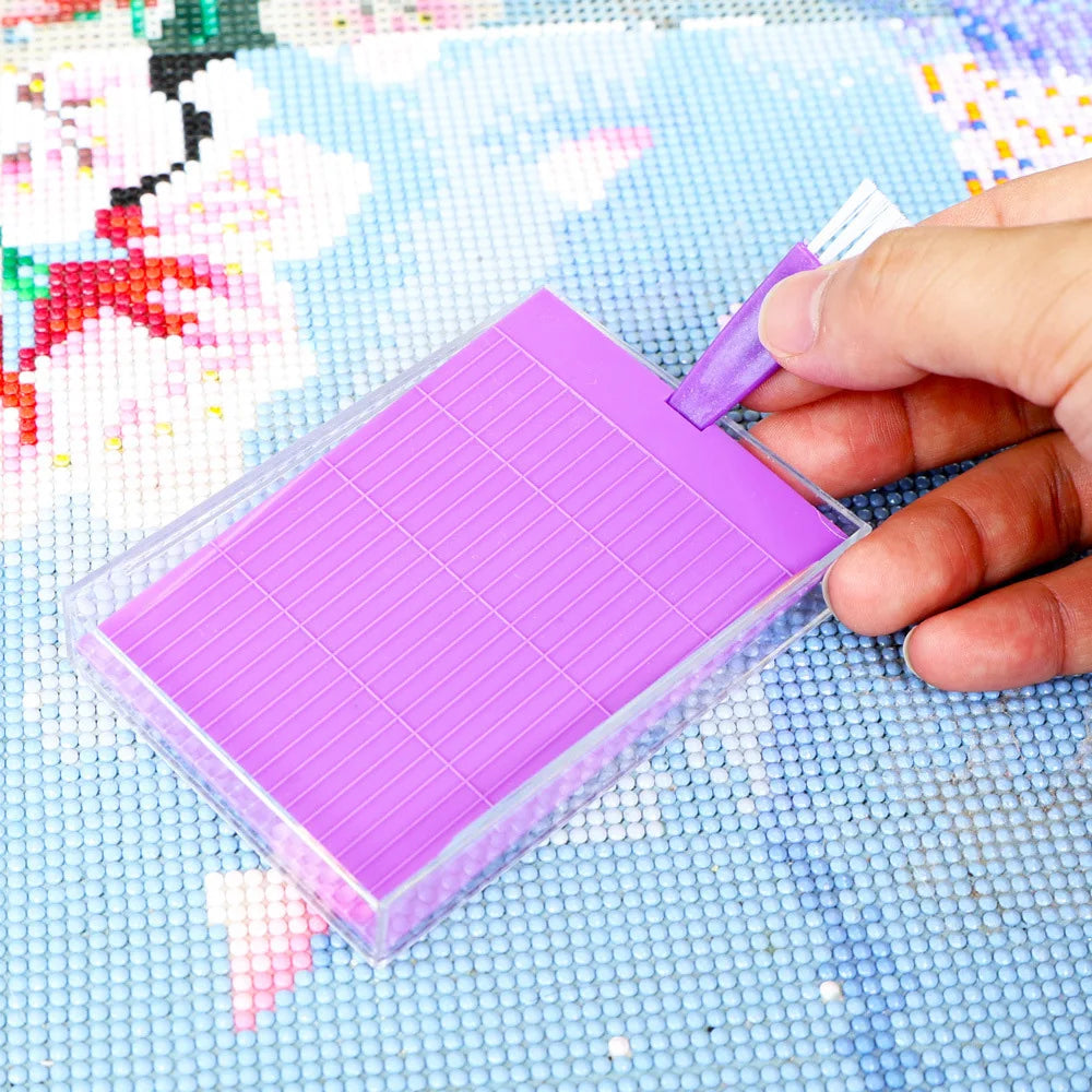 Tava pentru pictură cu diamante cu capac — 10 × 7 × 1.8 cm