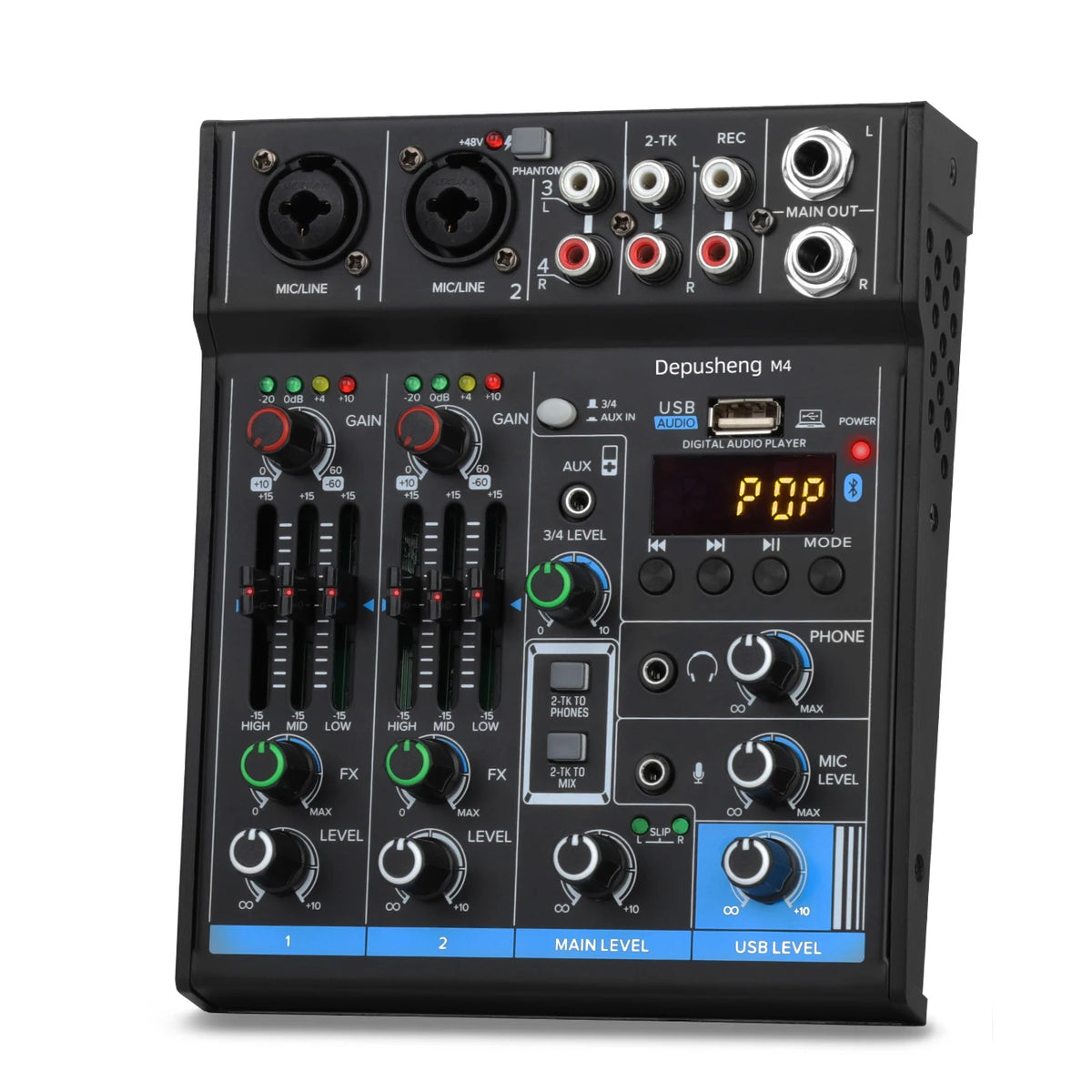 Table de mixage audio USB à quatre canaux M4