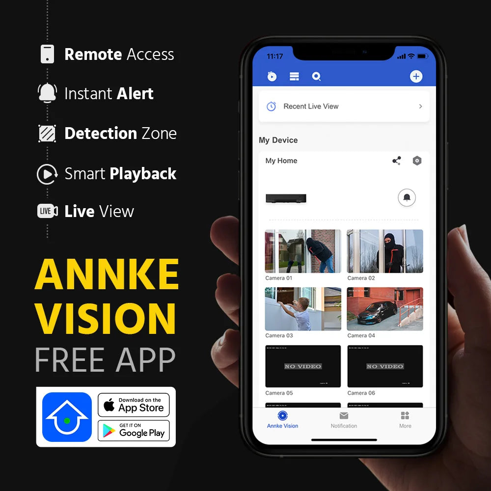 ANNKE 8MP Dual Lens 180° Panoramic PoE Security Camera