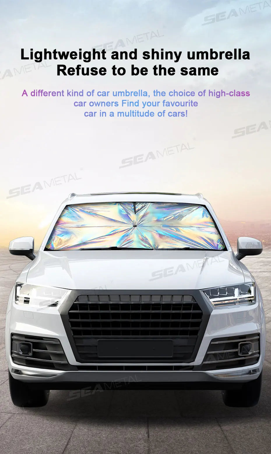 SEAMETAL Car Windshield Sun Shade Universal Front Window Sunshade Cover Summer Auto UV Reflection Film Umbrella Heat Insulation