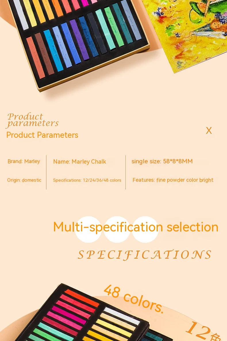 Set artistico di 48 colori di pastelli a gesso morbido