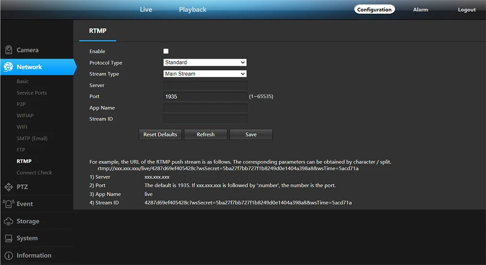 IMX415 4K 8MP 5MP POE YouTube Live Streaming Human IP Camera RTMP Hikvision Protocol 256SD TF Card 20M IR YouTube Facebook Wozza