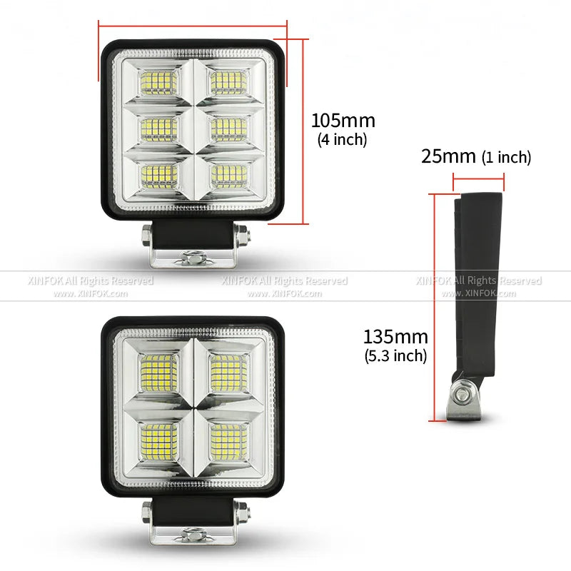 Truck Led Light Round 12v 24v For Tractor Auto Car Vehicle 4x4 Off Road Barra Work Driving Light