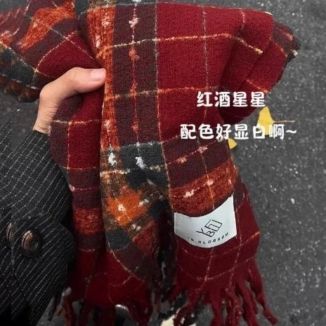 Kadın Bej Büyük Atkı – Kalınlaştırılmış Kış Şalı