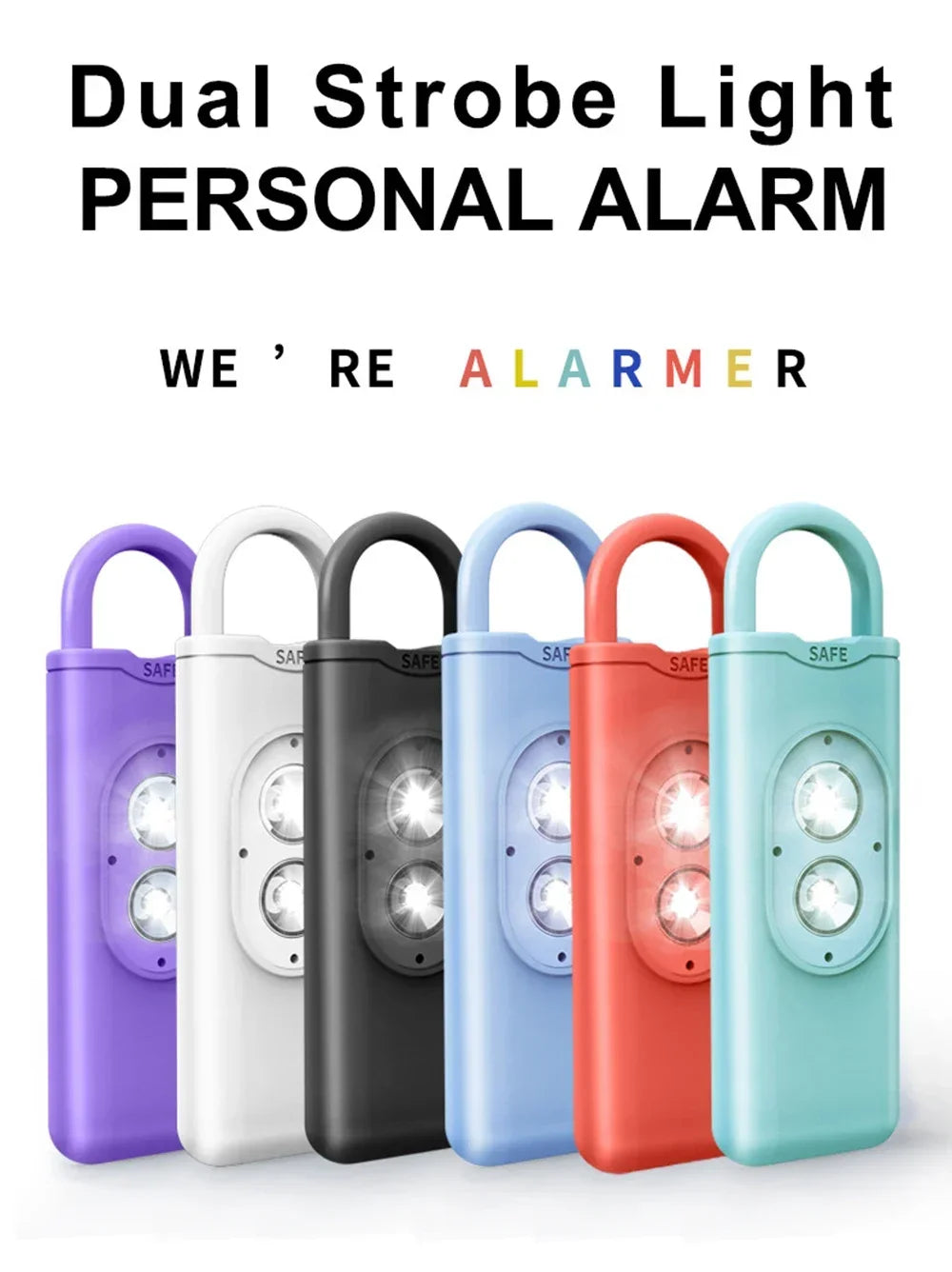Self Defense Alarm 130DB LEDLight Anti-wolf Alert for Girl Child Women Carrying Scream Loud Panic Alarm Emergency Alarm Keychain