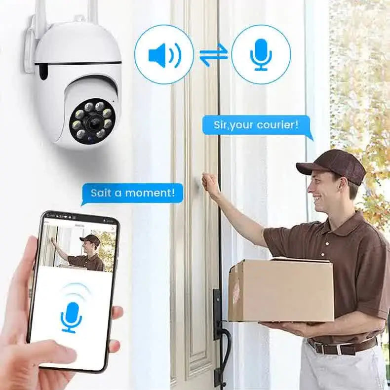 Smart Outdoor WiFi Security Camera 1080P Color Night Vision 2-Way Audio