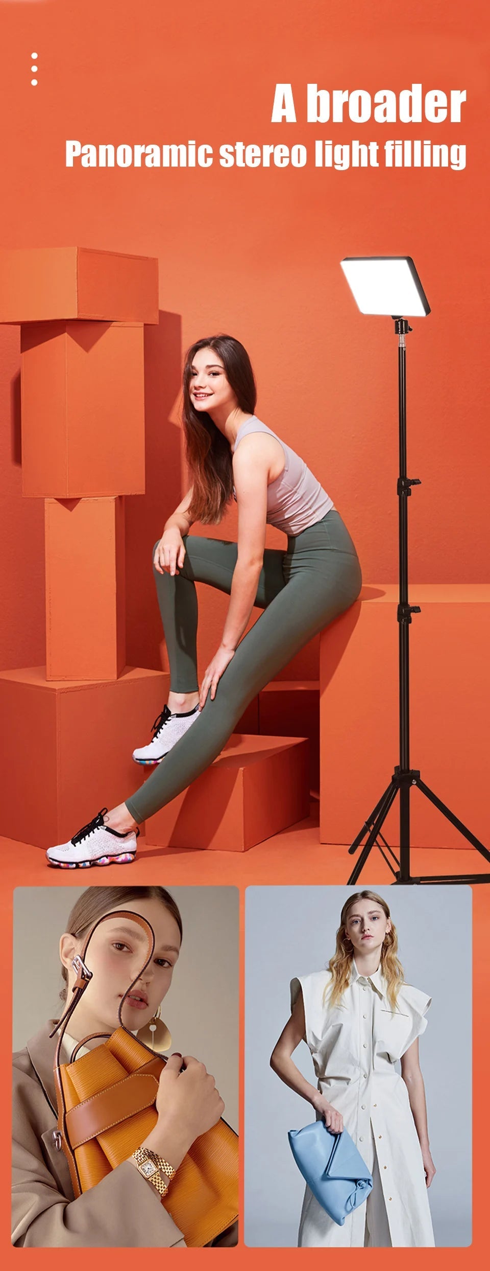 LED Video Lights Conference Photography Lighting Selfie Light Photo Studio Lamp With Tripod for Shoot Live Streaming TikTok Zoom