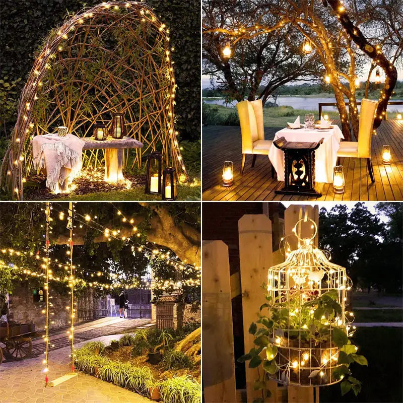 Guirnalda solar de luces LED con ocho modos