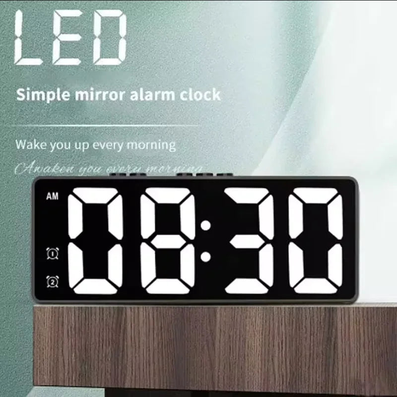 LED Alarm Clock with Sound-Wake Display and Snooze