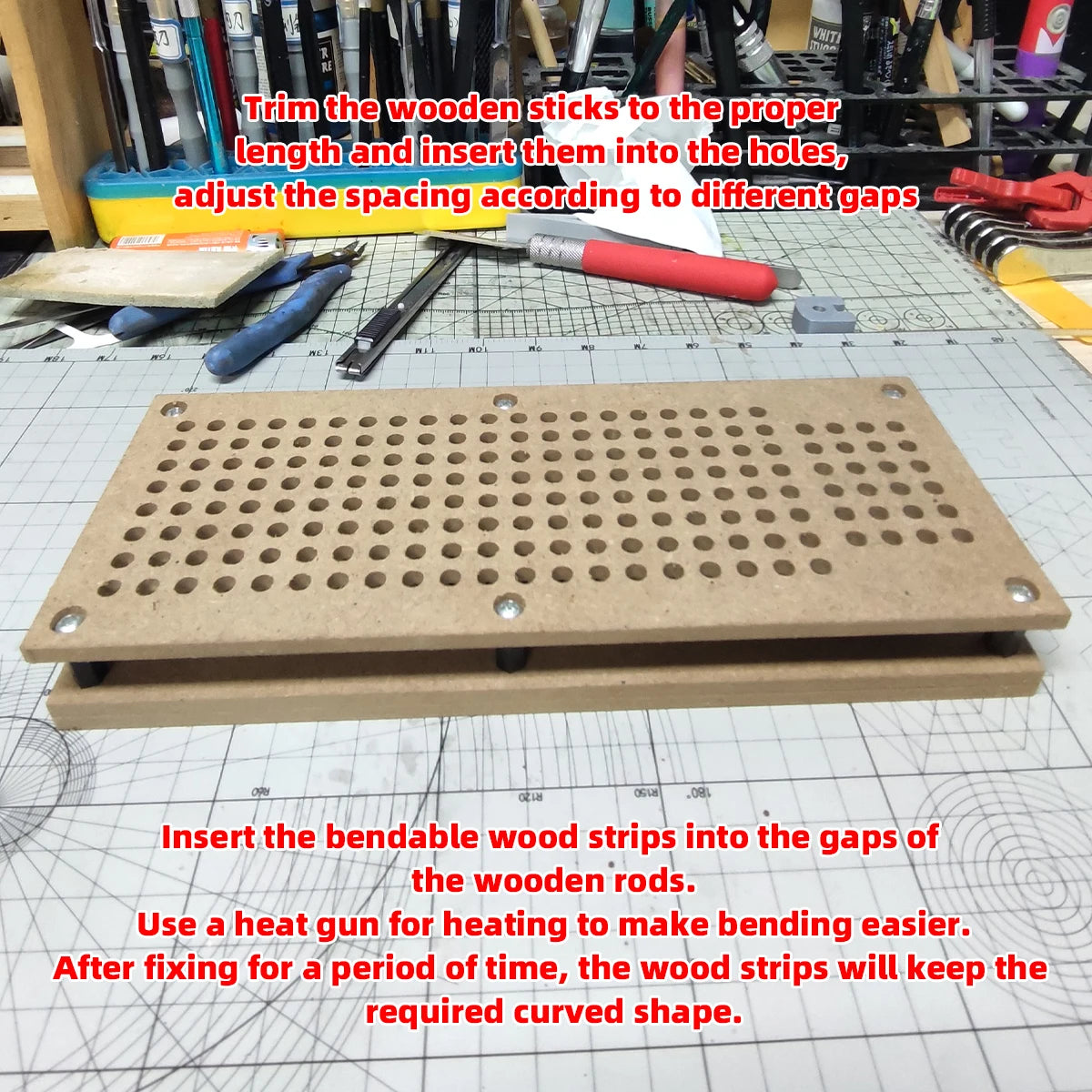 Wood Strip Bending and Shaping Tool Kit for Model Building
