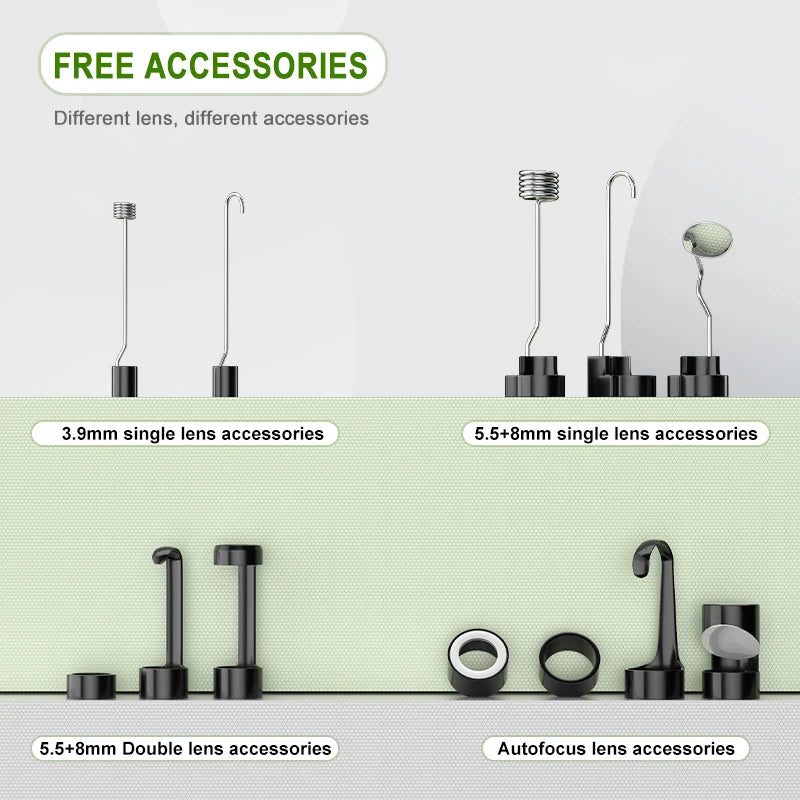 4.3'' IPS Screen Industrial Endoscope Autofocus Camera HD1080P Single Dual Triple Lens Record Video Car Inspection Borescope LED