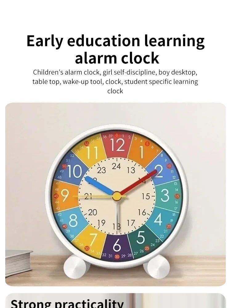 Early Learning Desktop Alarm Clock Children Wake Up Alarm Clock Living Room Bedroom Silent Desktop Clock Desktop Clock