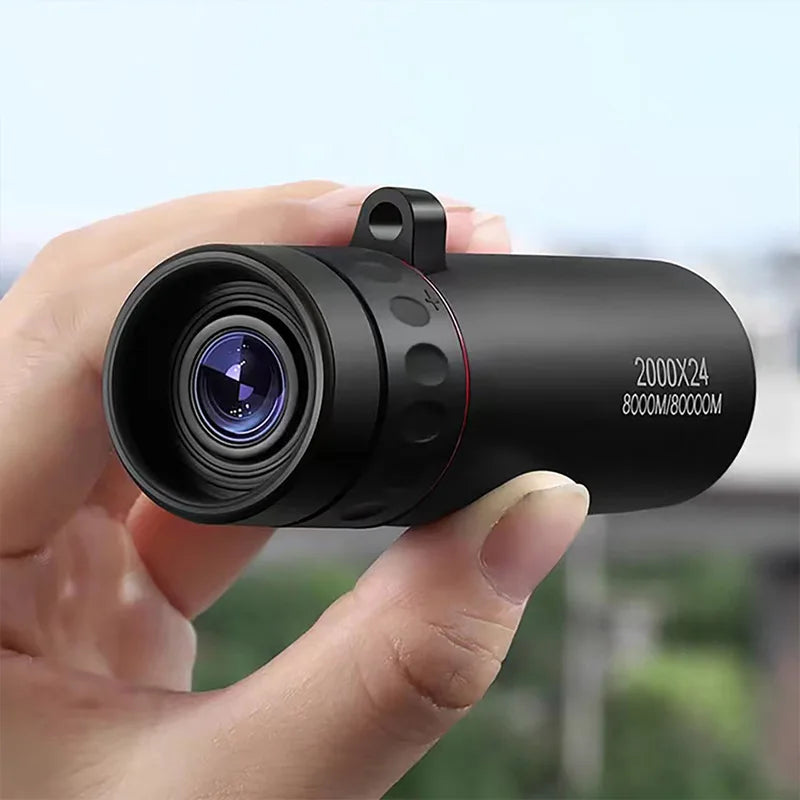 Telescópio monocular 2000x24, portátil, telemóvel com suporte, atividades ao ar livre como acampamento, caça e observação de aves