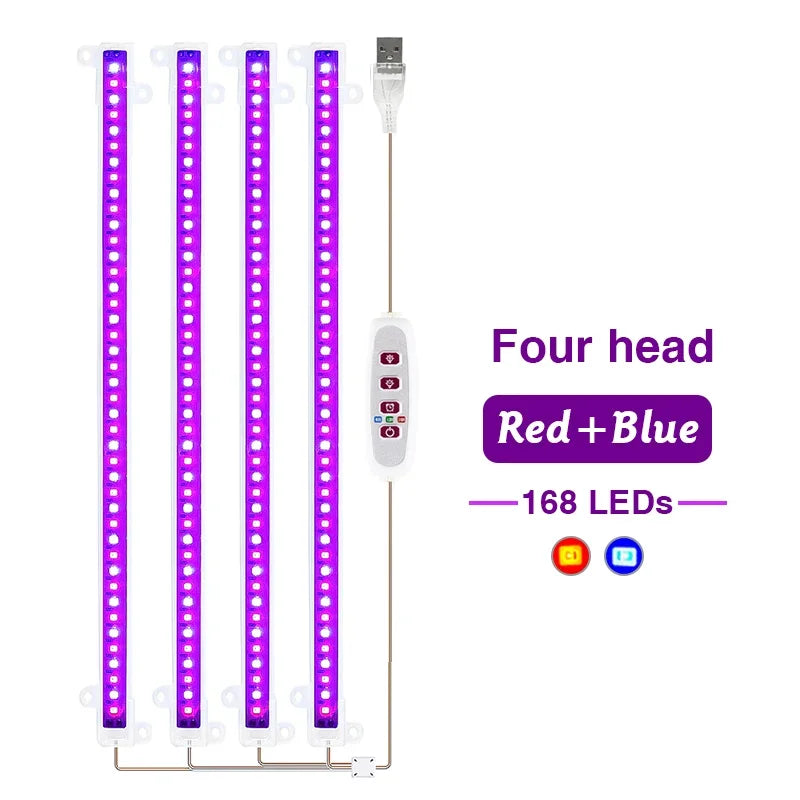 5V USB LED Plant-Light Bars, 1-4 Bar Options