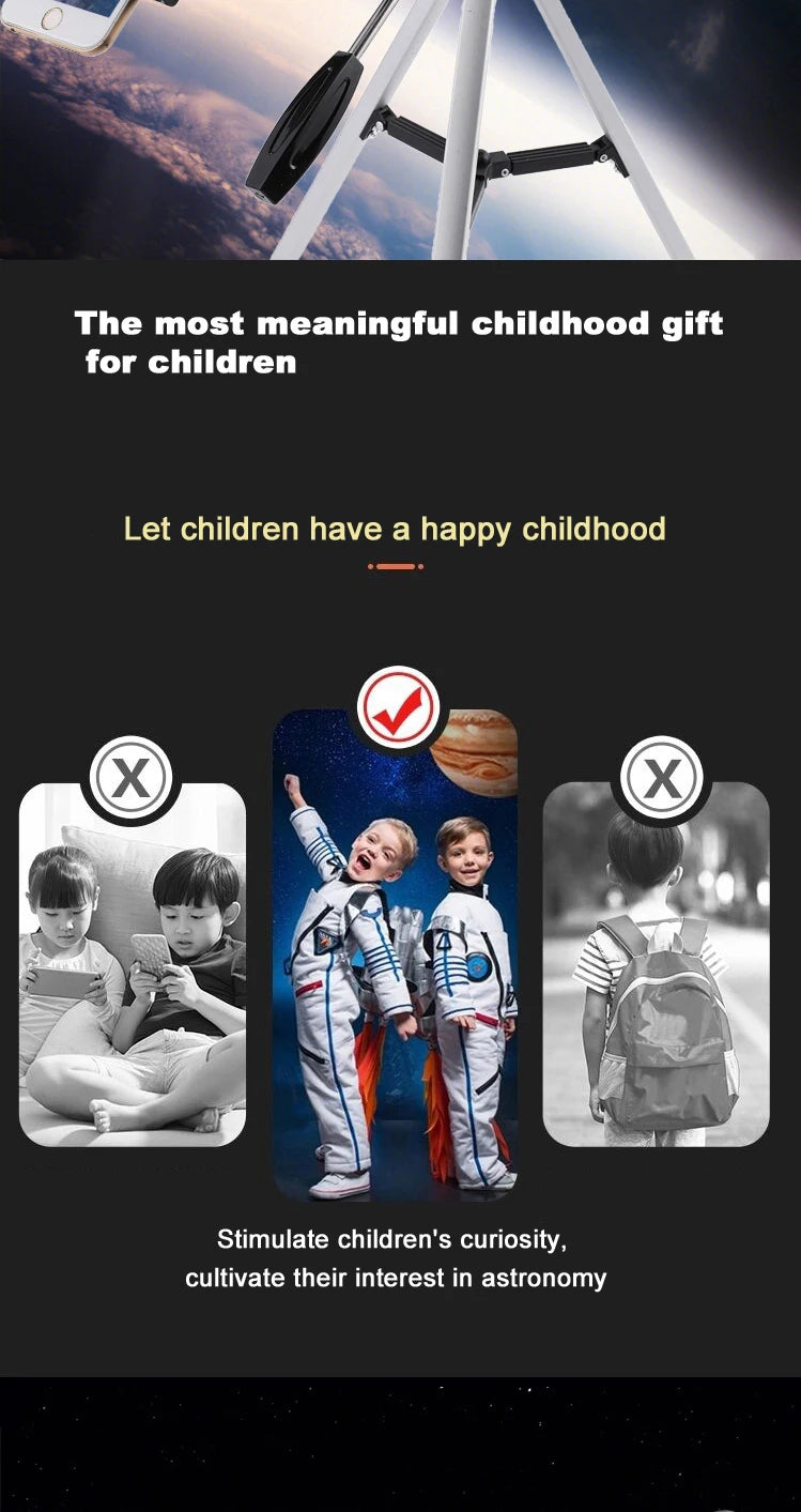 Professional Astronomical Telescope F30070 Monocular 150 Times Zoom HD Night Vision View Moon Star AZM70300 Stargazing