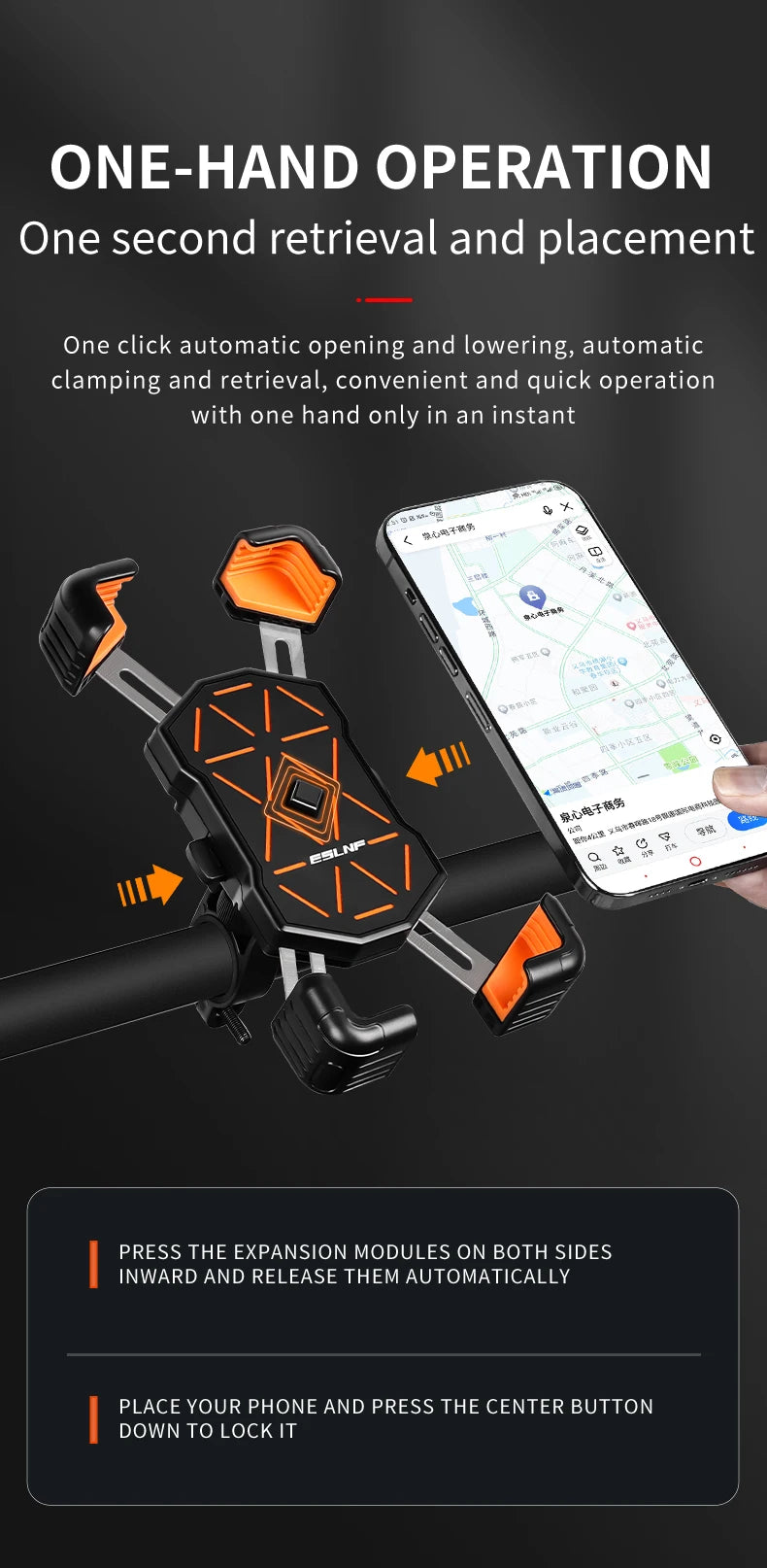 Support universel pour téléphone de vélo compatible avec les appareils de 4,5 à 7,2 pouces