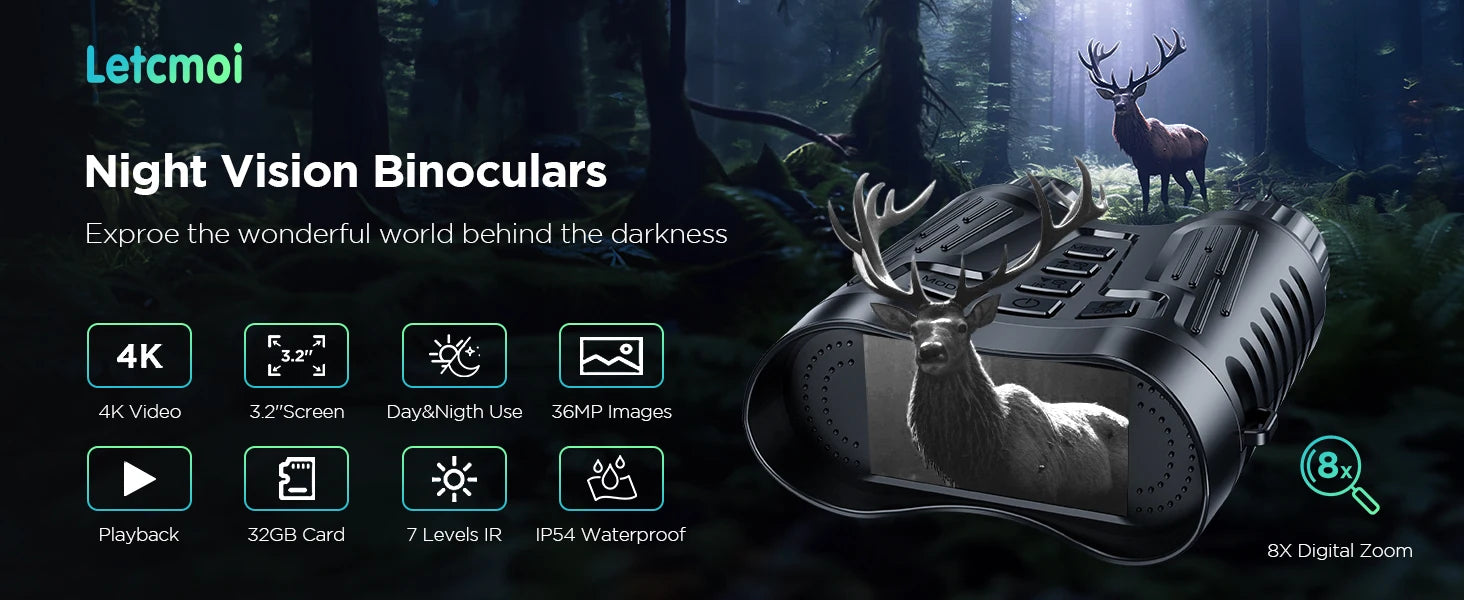 Model 2180 4K nočné videnie ďalekohľady – 36MP a IP54