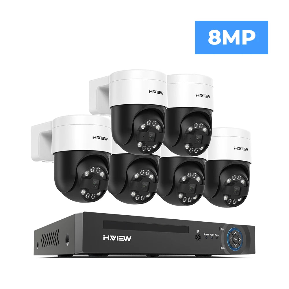 8CH 4K PoE CCTV Security Camera System with PTZ and AI Detection