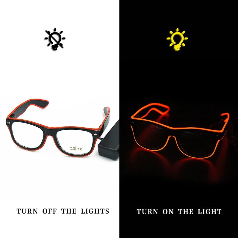 Flashing Glasses EL Wire LED Glasses Glowing Party Supplies Lighting Novelty Gift Bright Light Festival Party Glow Sunglasses