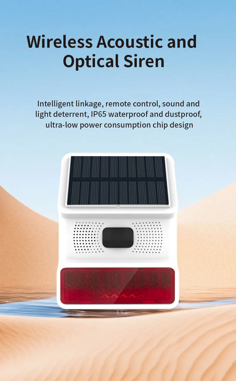 433MHz Wireless Solar Outdoor Alarm Siren