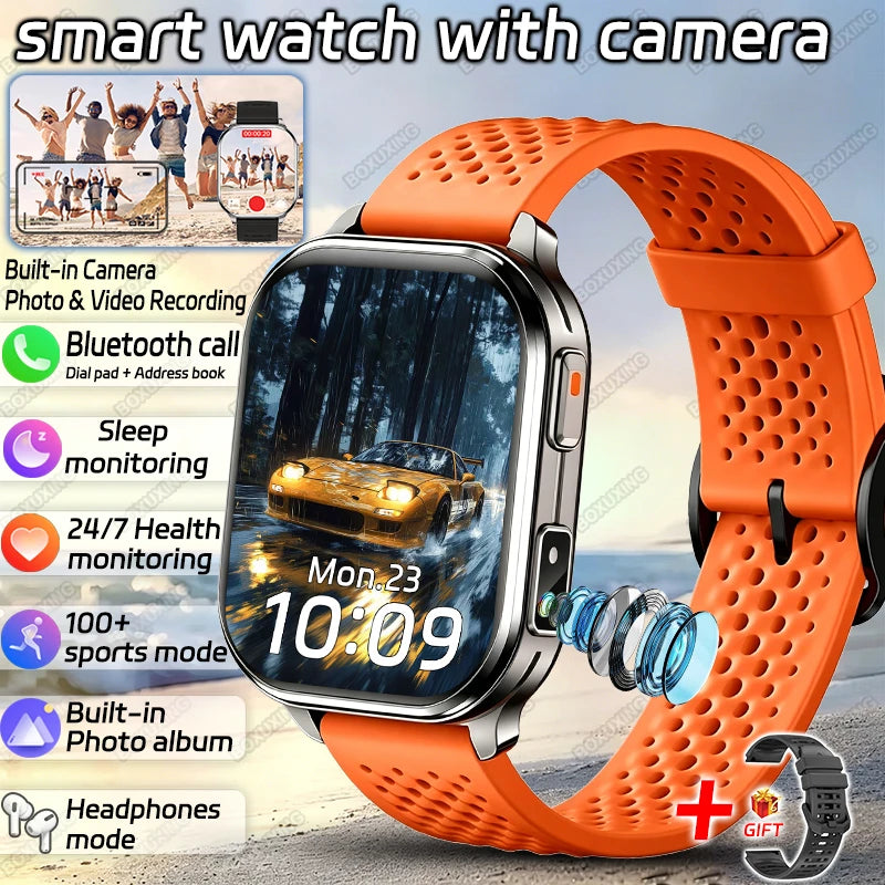 2026 Νew Smart Watch With Camera Men Women Photos Record Video Health Sports Fitness IP68 Waterproof Call Recording Smartwatches