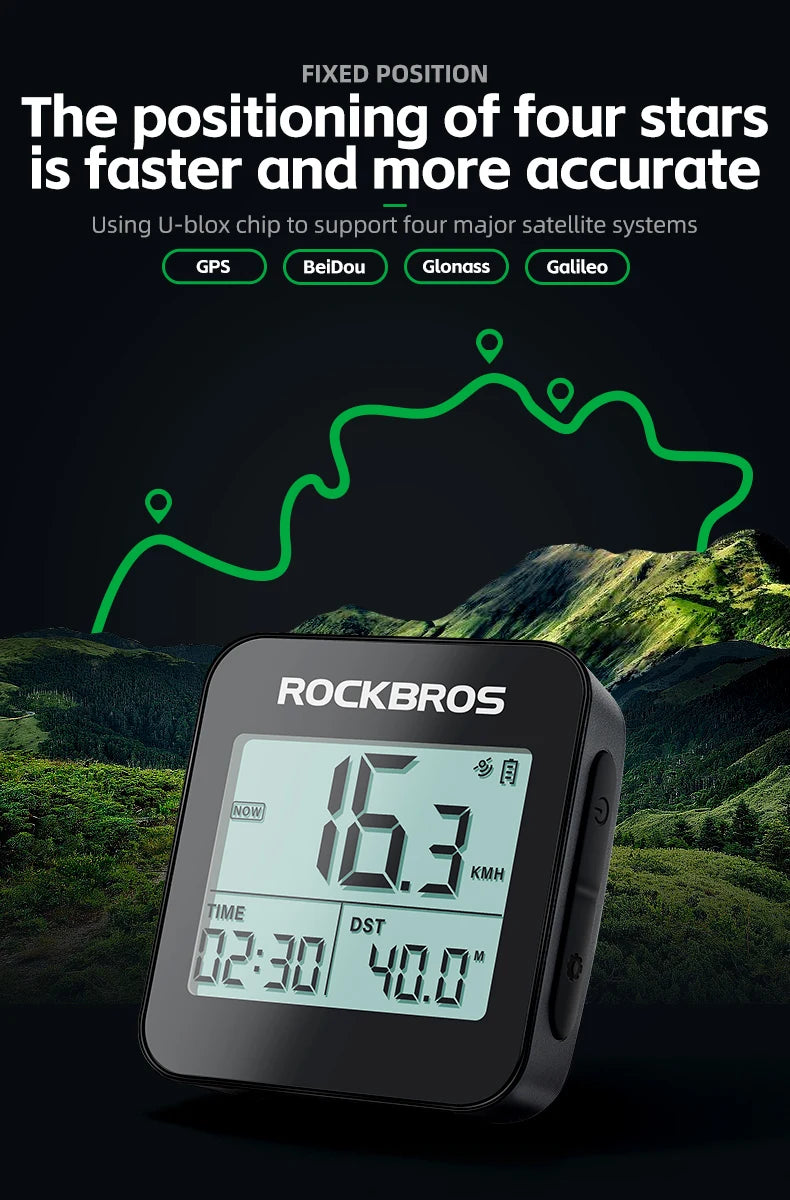 GPS Bike Computer with Speed, Odometer & 20H Battery Waterproof