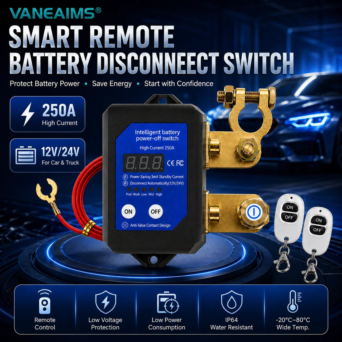 12/24V Remote Battery Disconnect Switch