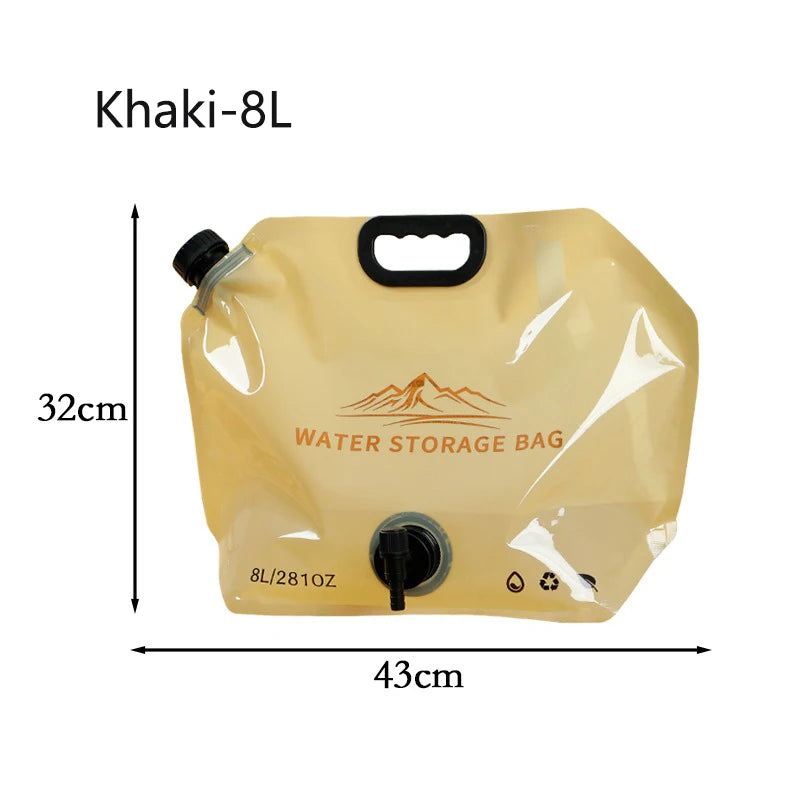 Portable Water Storage Bag Folding Outdoor Sports Camping Large-capacity Mountain Climbing Faucet Plastic Water Bag