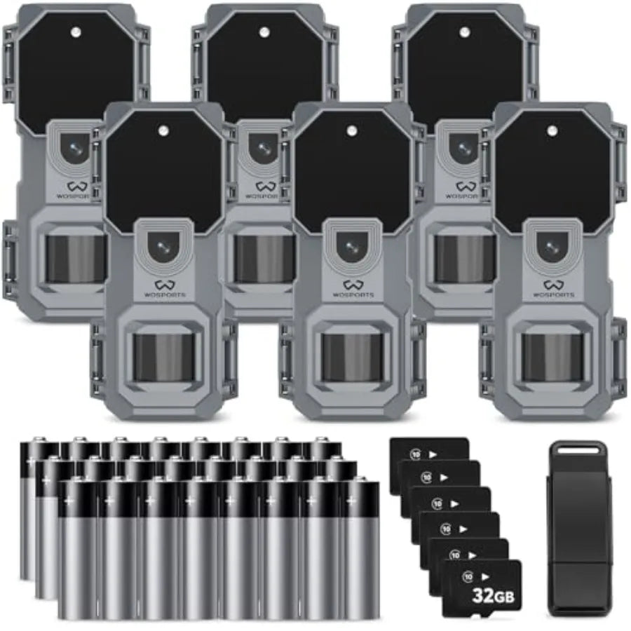 Mini Trail Camera 6-Pack with 32MP and 1080P HD Video