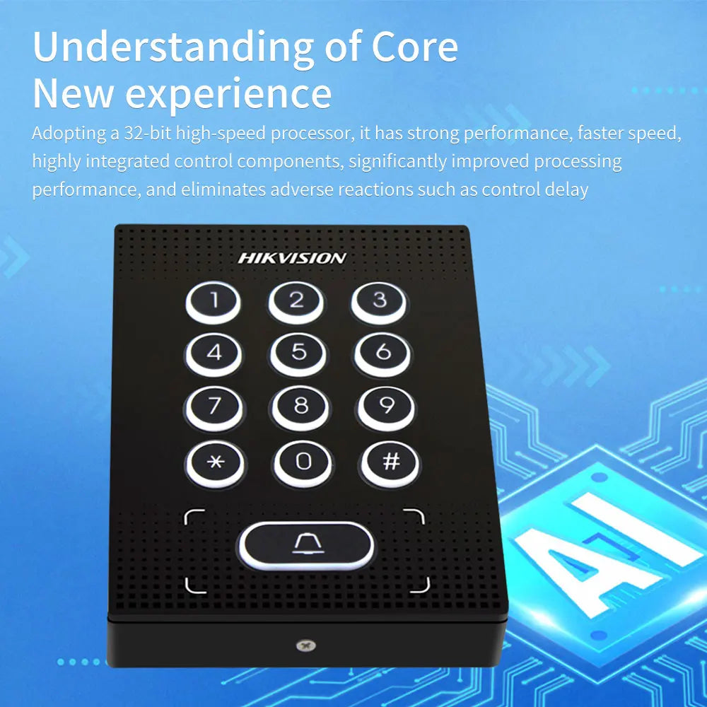 Hikvision Door Station Lock Open Access Control Keypad 13.56mhz Ic card Wiegand Card Reader work with Exit Button Wired Doorbell