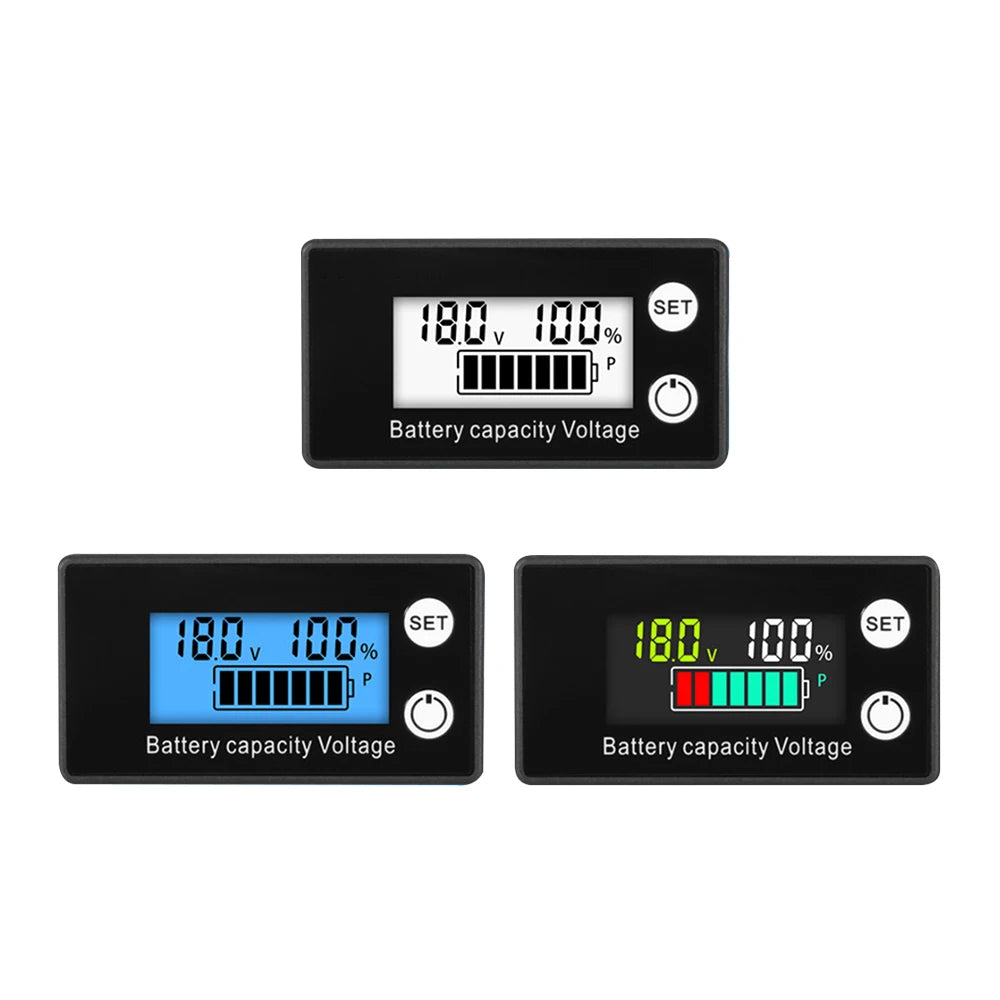 DC8-100V Battery Capacity Indicator LCD Digital Electricity Meter Lead-acid Lithium LiFe PO4 Voltage Tester for Car Motorcycle