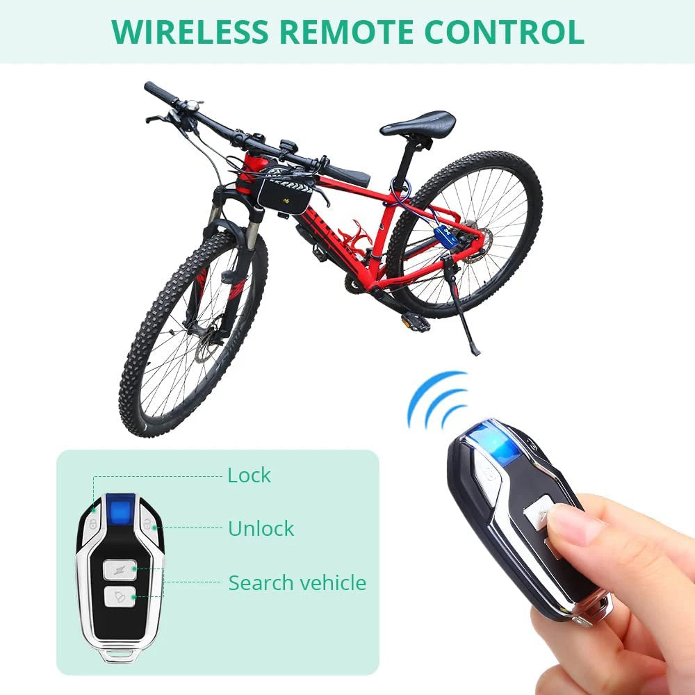 Bicycle Cable Alarm Lock with Remote