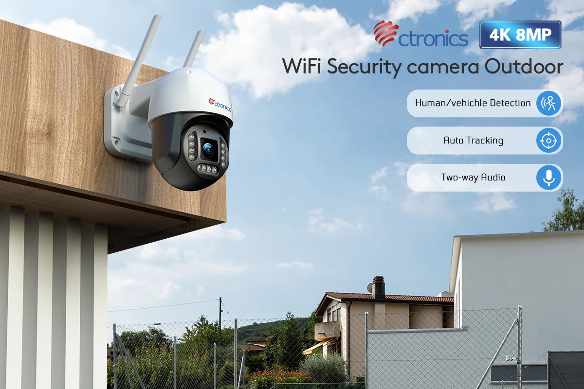 4K 8MP Outdoor Security Camera with Smart Tracking