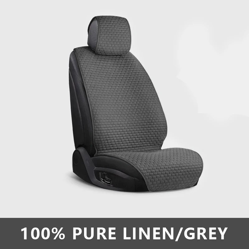 SEAMETAL Breathable Car Seat Cover 100% Linen Cooling Seat Cushion Wear-Resistant Sweat-Absorbing Seat Protector for Suv Sedan