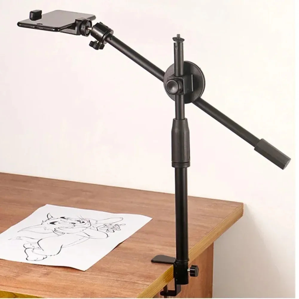 Horizontal Tripod for Smartphone Table Overhead Tripe Stand with Articulated Arm for Mobile Cellphone Filming Photography