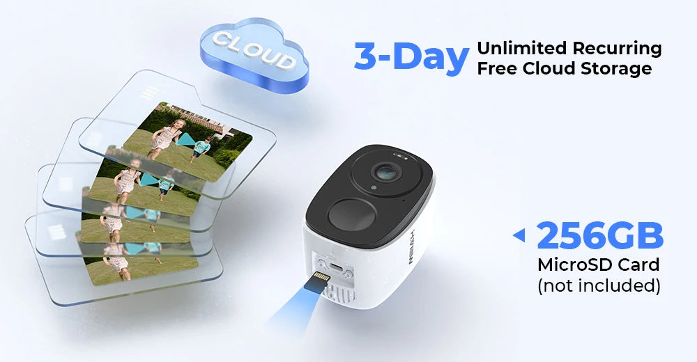 2-Pack Wireless Outdoor Security Camera 2K 3MP with Spotlight, Siren, 2-Way Audio, Solar Power