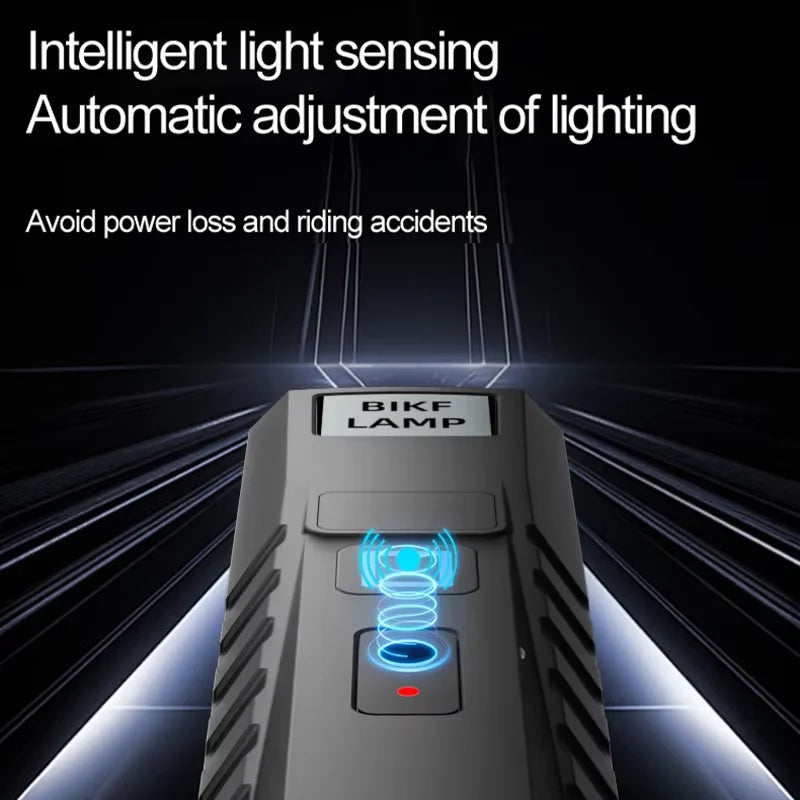 Faro anteriore per bicicletta ricaricabile USB-C con sensore di luminosità