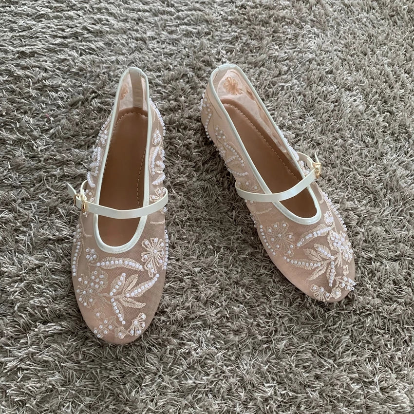 Women Ballet Flats with Buckle Strap