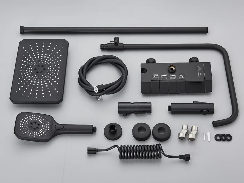 Rainfall Bathroom Shower System Set with Digital Display