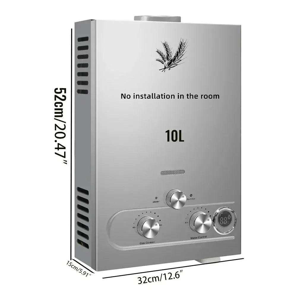 SIHAO 6L 8L 10L 12L 16L 18L LPG Portable Instand Water Heater Propane Gas LPG Wall-Mounted Tankless Water Heater Digital Display