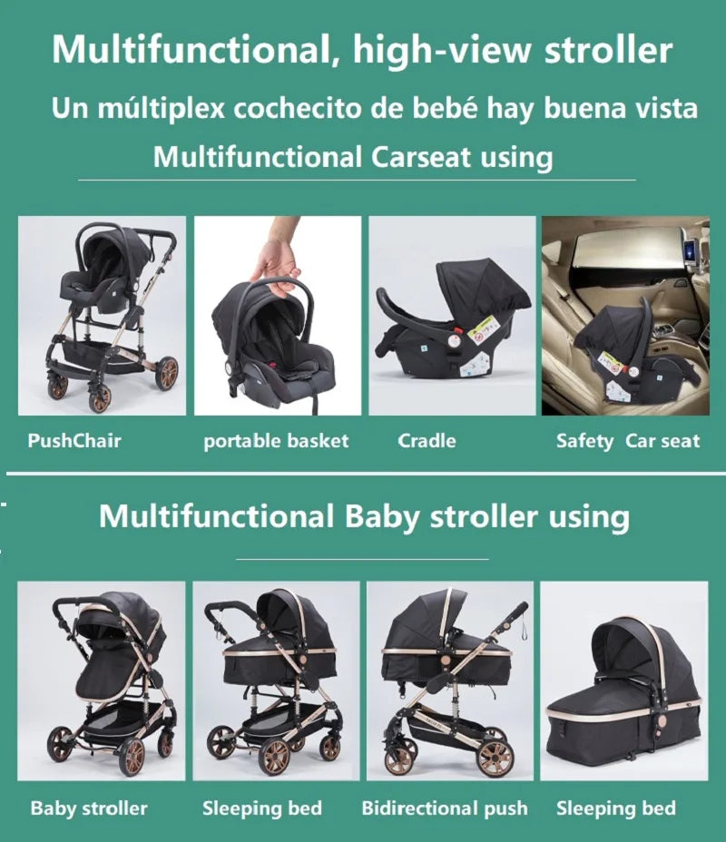 Baby Stroller 3‑in‑1 Lightweight Travel System