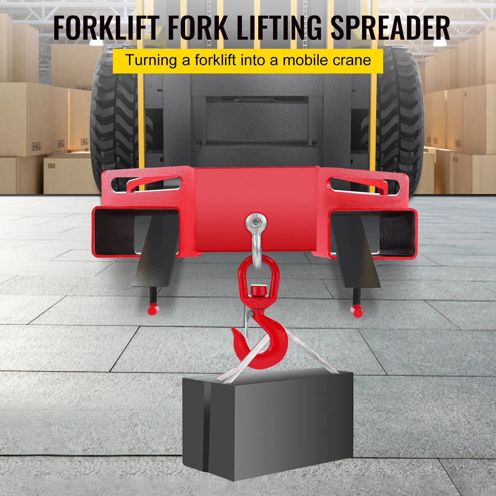Forklift Lifting Hook 3 Ton (6600 lbs) Swivel Hoist Attachment