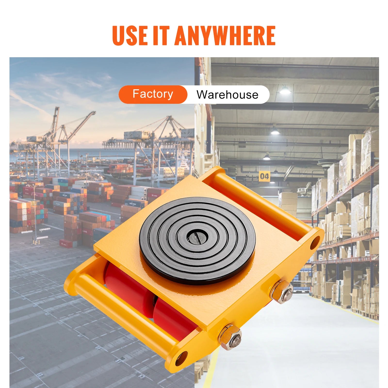 6T Heavy Duty Machinery Mover Skate with 360° Rotation Wheels