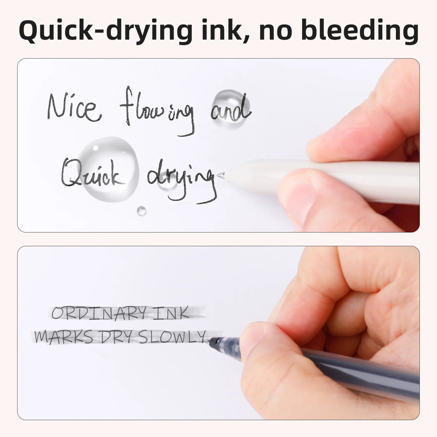 Set od 5 glatkih crnih gel olovaka 0,5 mm za školu i ured