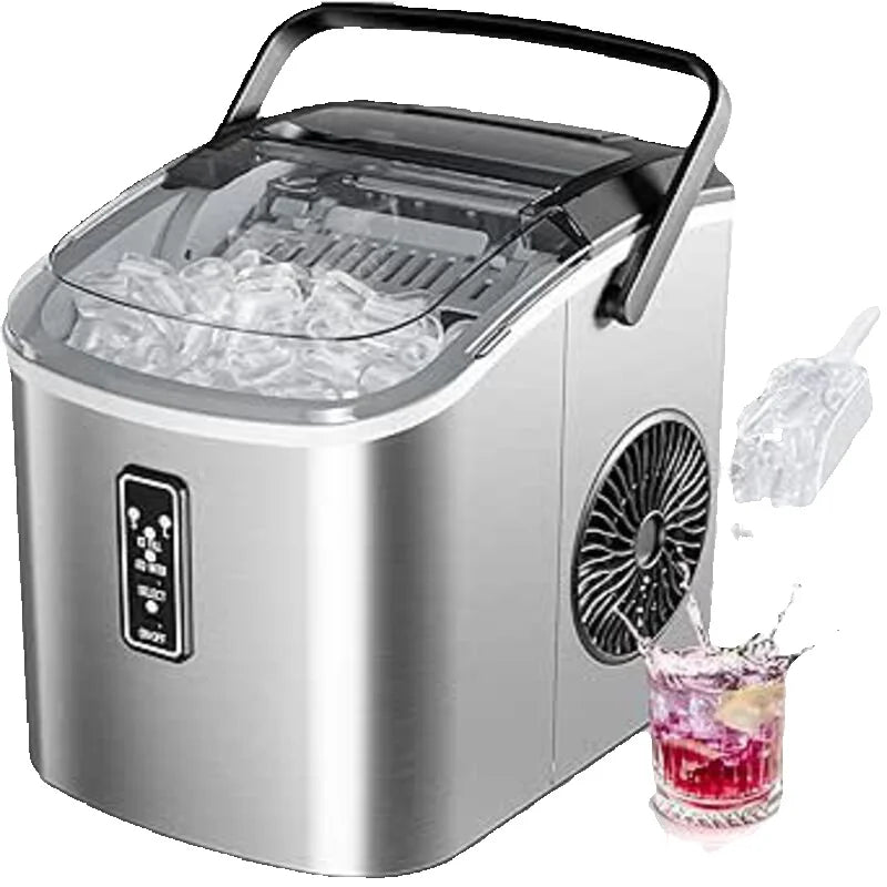 Portable Ice Maker, 9 Cubes in 6–12 Minutes, Black