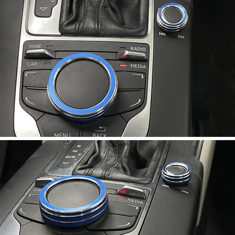 Metal Center Console Volume Knob Trim Ring for Audi A3 S3