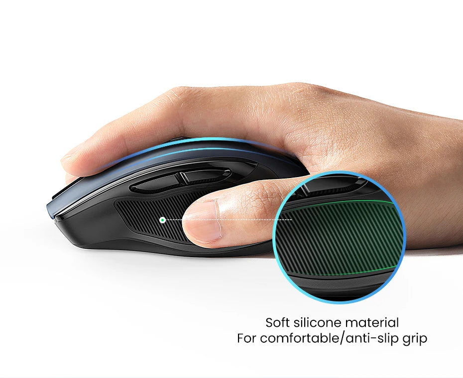 Wireless Bluetooth Mouse – Ergonomic 4000DPI Silent Mouse with 6 Buttons for MacBook, Laptop & PC - Spy-shop.com