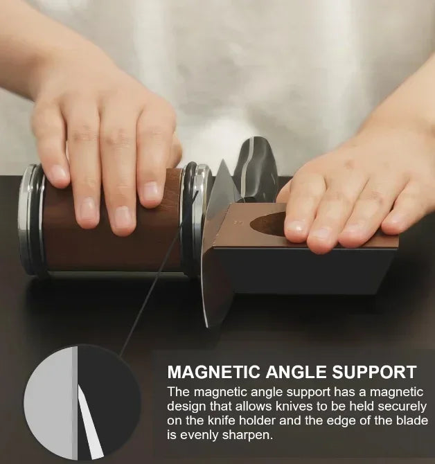 Affilacoltelli Professionale a Rullo Magnetico con Sistema Multiangolo