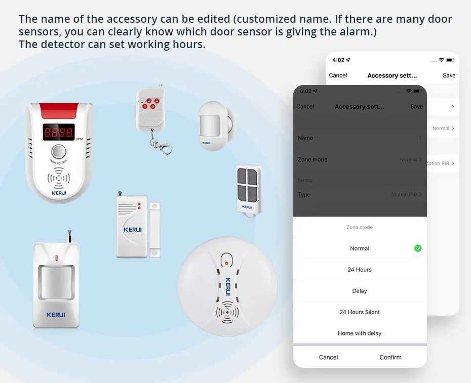 KERUI WIFI Siren Alarm System 110db Loudly Speaker Burglar Home Security Alarm Work With Tuya Smart Motion Sensor for House