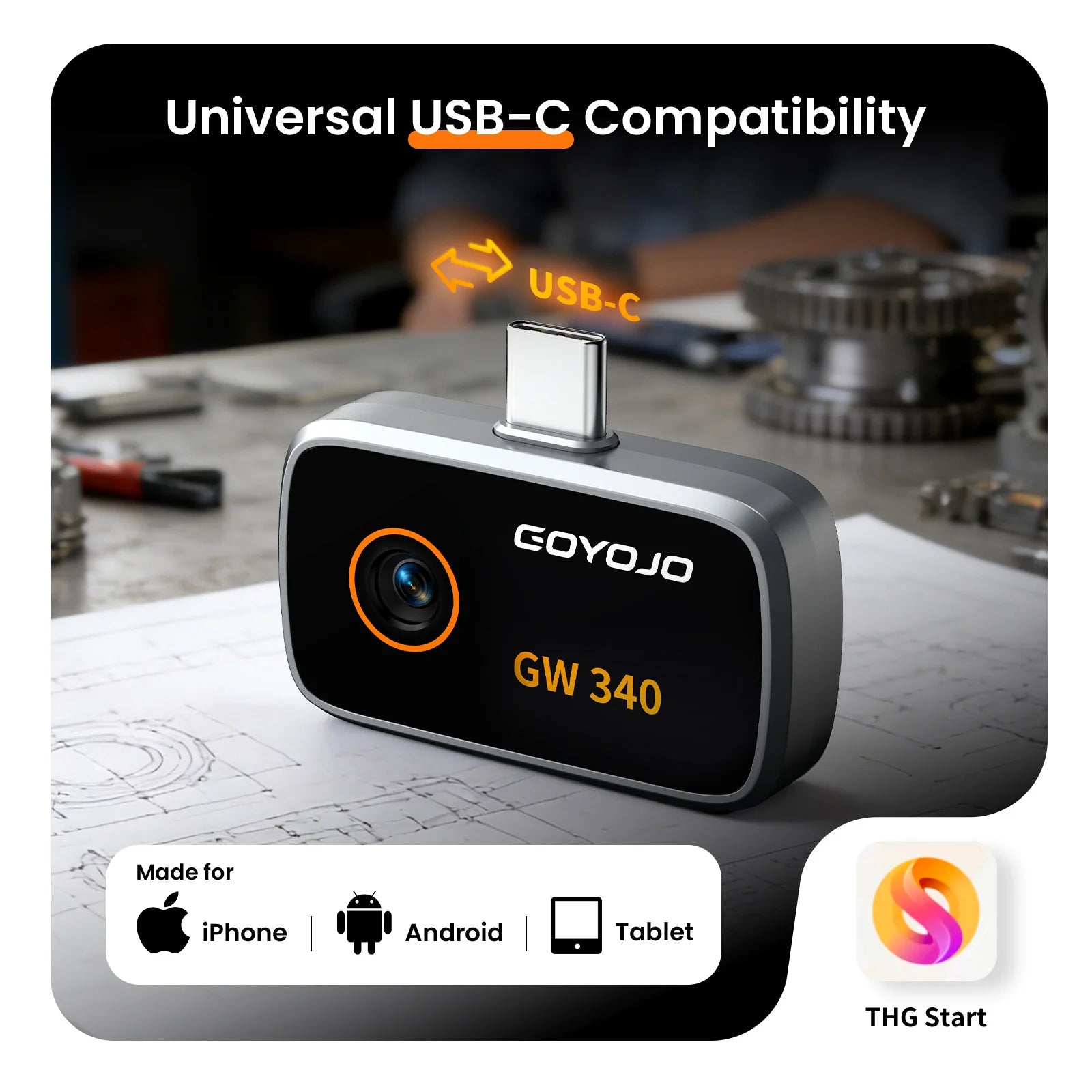USB-C Thermal Camera 512x384 for iPhone 15+ & Android